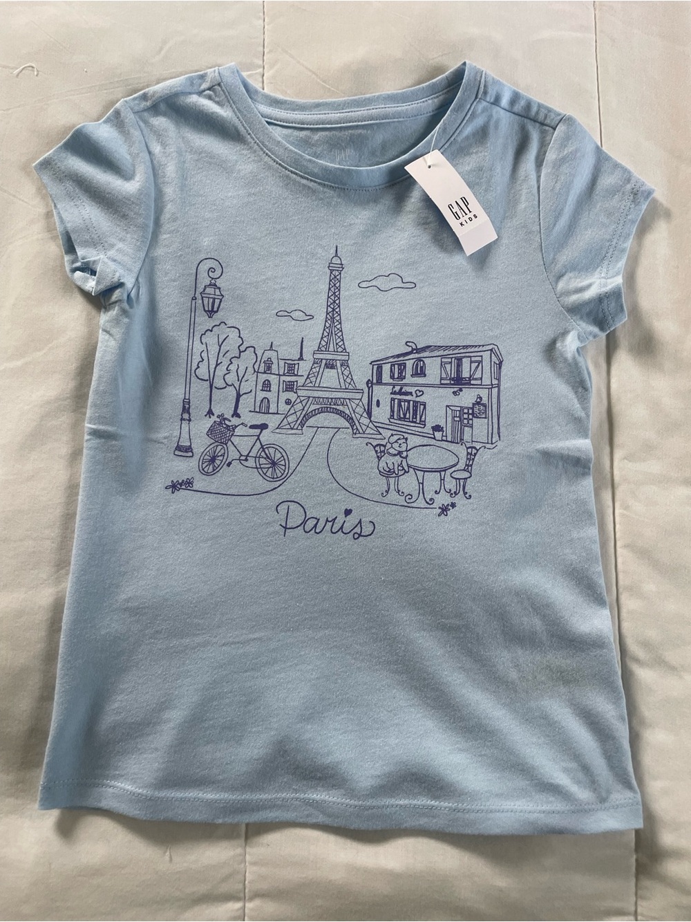 GAP Light Blue Paris Graphic Tee for Kids